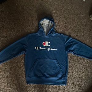 blue champion hoodie